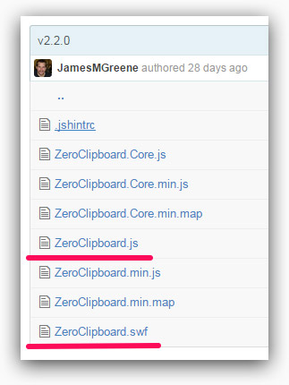 點選自動複製 ( ZeroClipboard )