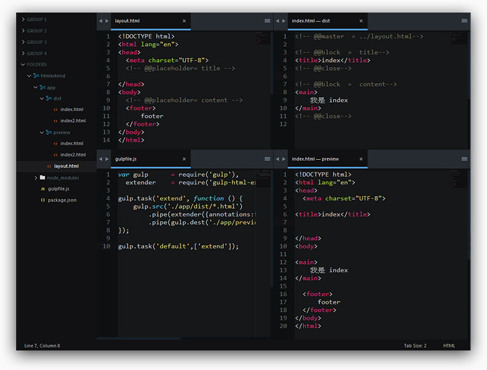 Gulp 學習 5 - 建立 HTML 模板