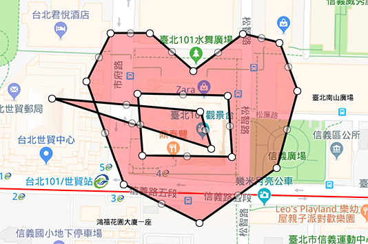 Google Maps API - 形狀 ( 多邊形 Polygon )
