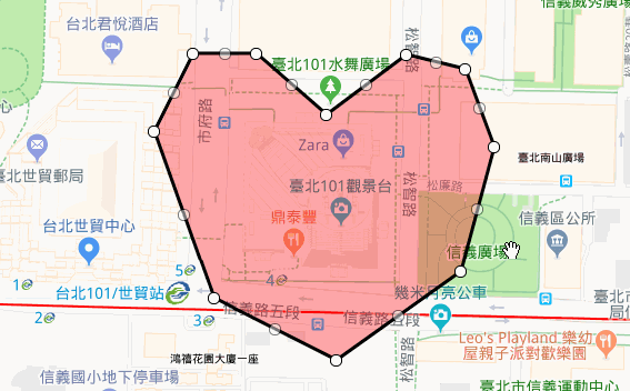 Google Maps API - 形狀 ( 多邊形 Polygon )