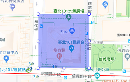 Google Maps API - 形狀 ( 圓形、矩形 )