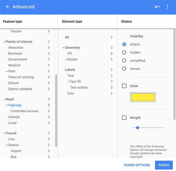 Google Maps API - 自訂地圖樣式風格