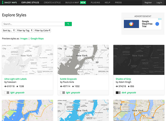 Google Maps API - 自訂地圖樣式風格