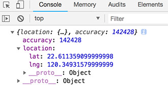 Google Maps API - 取得目前經緯度並標記